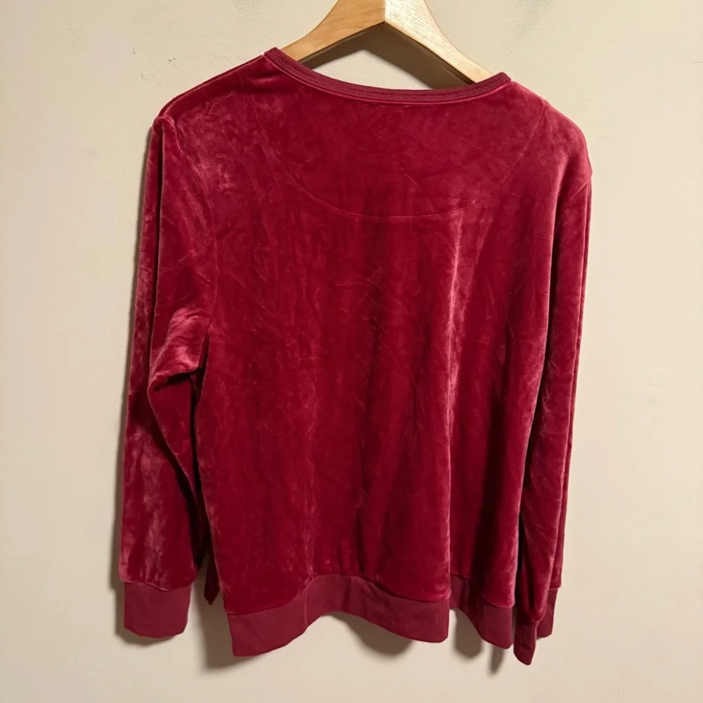 Kate Spade Velour “Sparkle & Shine” Pajama Jogger Set Pink Burgundy- Size XL